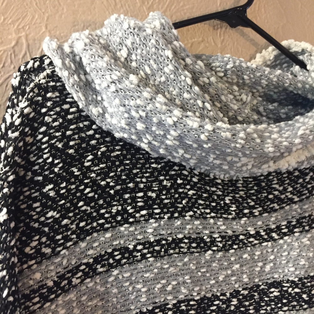 Super Soft, Fuzzy, Multi Colored Poncho Sweater! - image 3